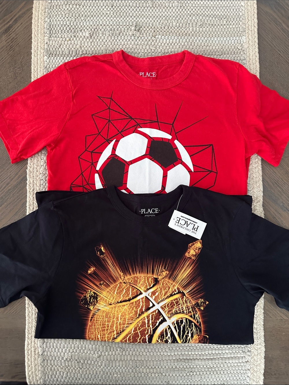 The Children's Place Red & Black Soccer and Basketball Graphic Tees